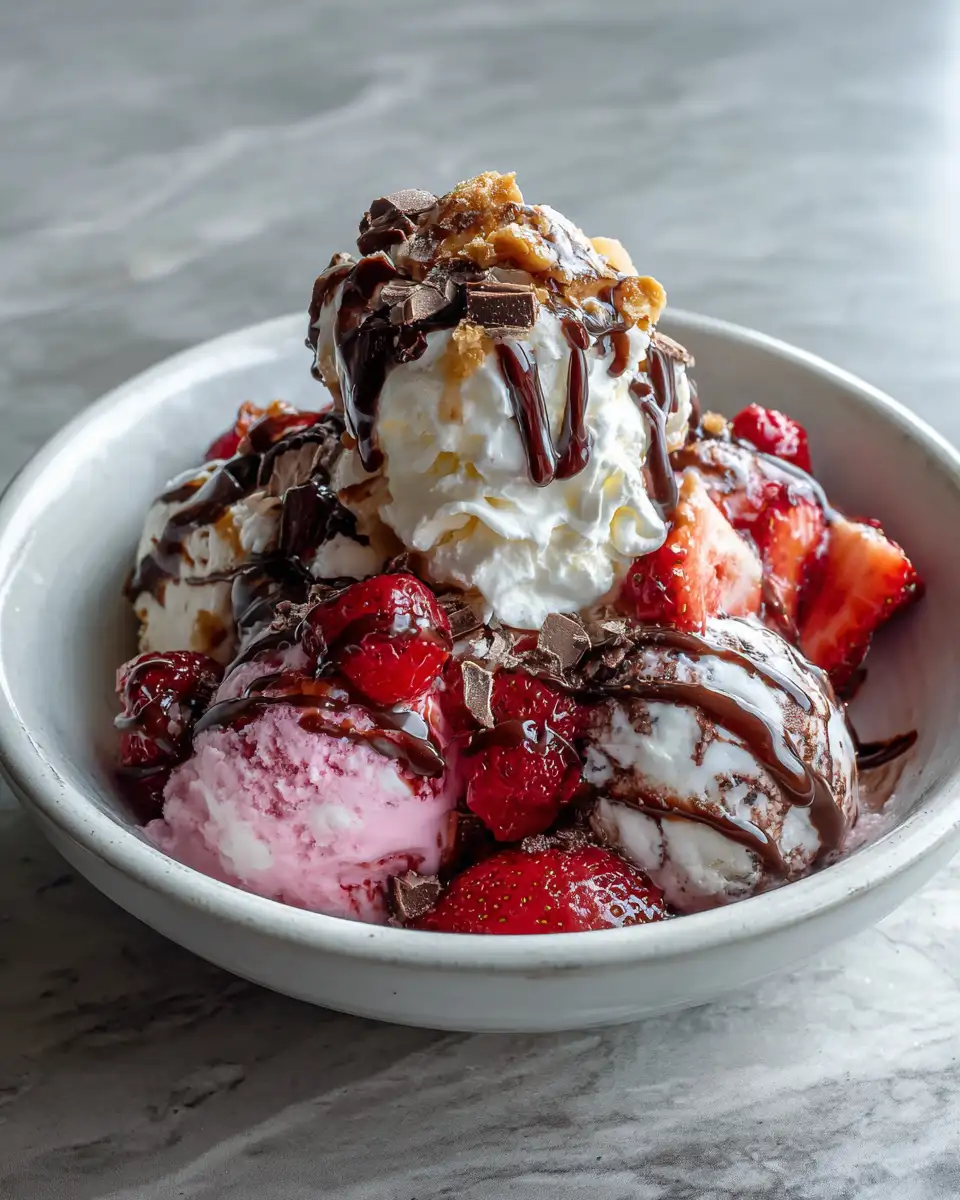Final dish - Sundae Bliss: Dive into the Ultimate Ice Cream Sundae Bowl Experience