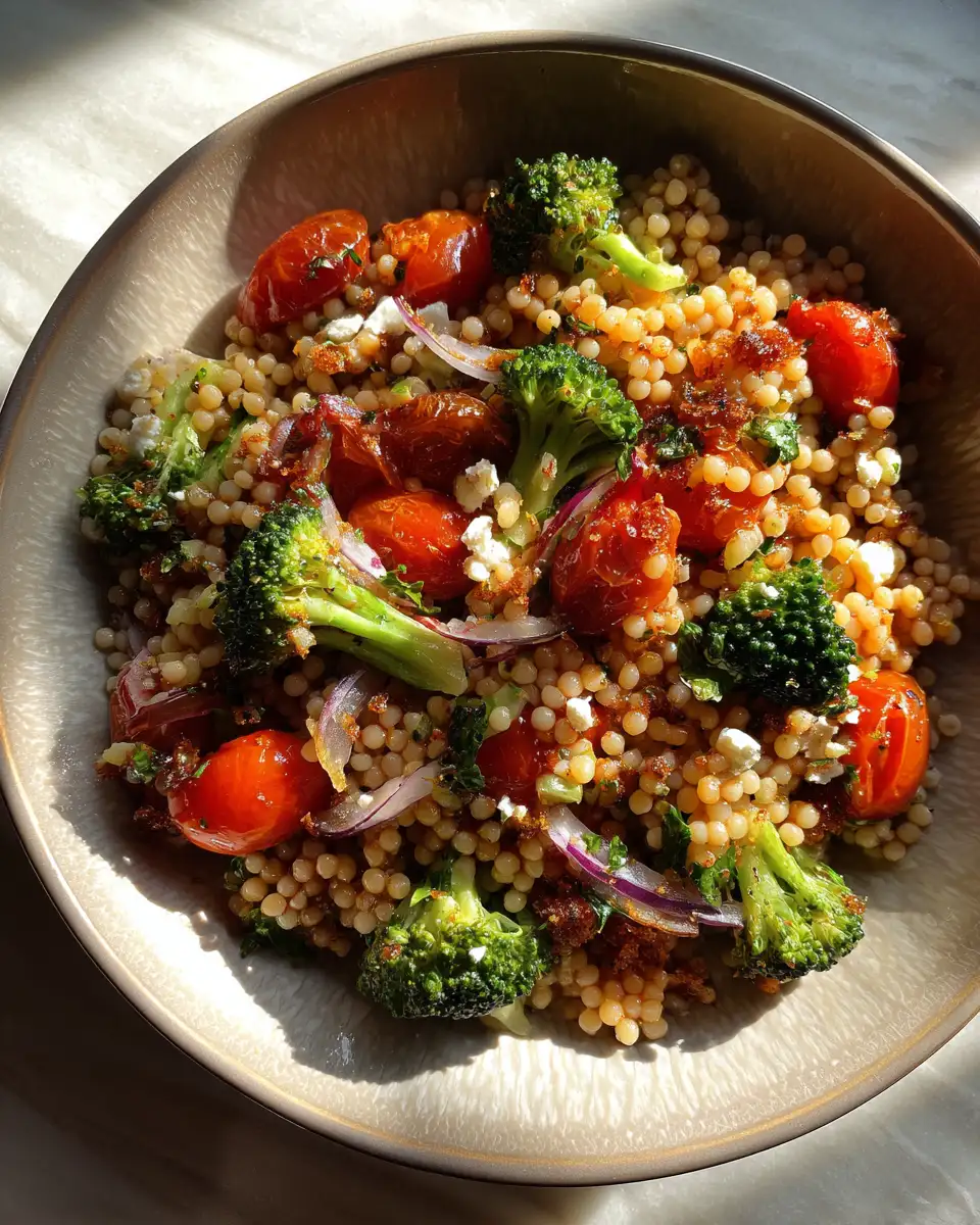 Final dish - Fresh and Flavorful Israeli Couscous Salad with Broccoli