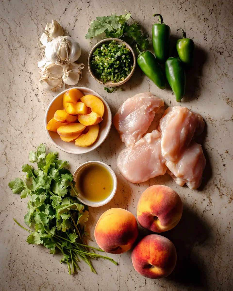 Ingredients for Spicy Sweet Escape: Irresistible Jalapeño Peach Chicken Recipe