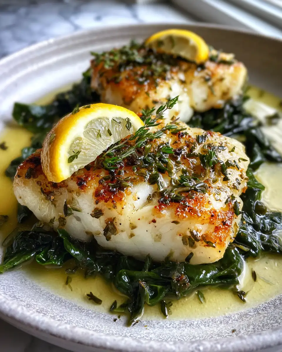 Final dish - Perfectly Pan-Seared Lemon Garlic Butter Cod Recipe for a Bright and Delicious Meal