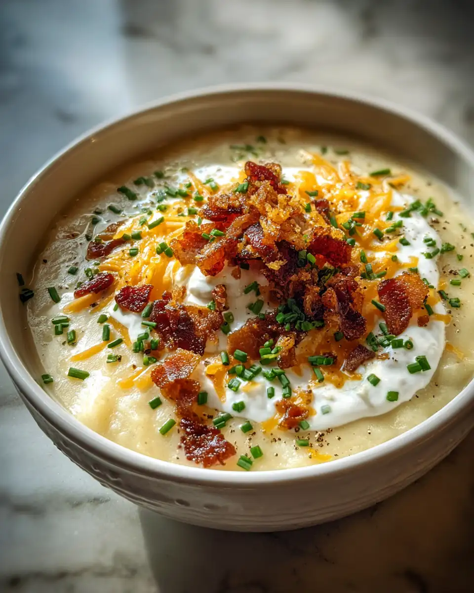 Final dish - Ultimate Comfort Food Loaded Baked Potato Soup Recipe
