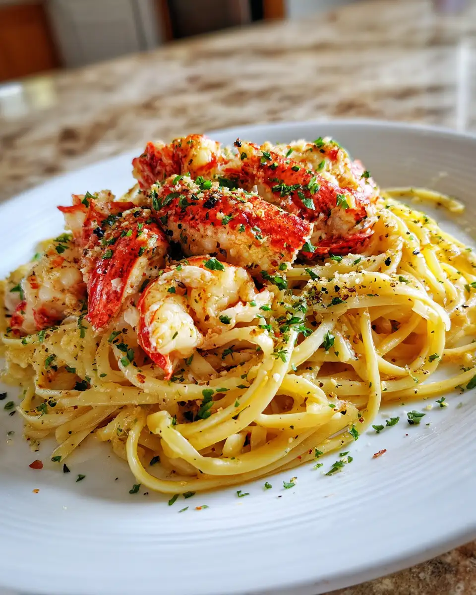 Final dish - Decadent Lobster Scampi with Linguine Your New Favorite Seafood Pasta