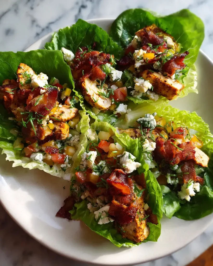 Delicious Low Carb Chicken Club Lettuce Wraps Youll Love - Featured Image