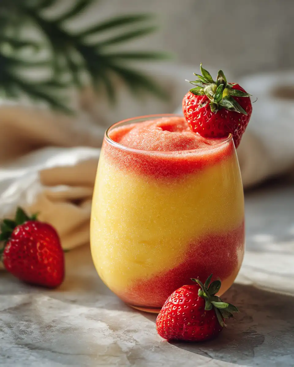 Final dish - Refresh Your Day with Delicious Mango Strawberry Swirled Slushies