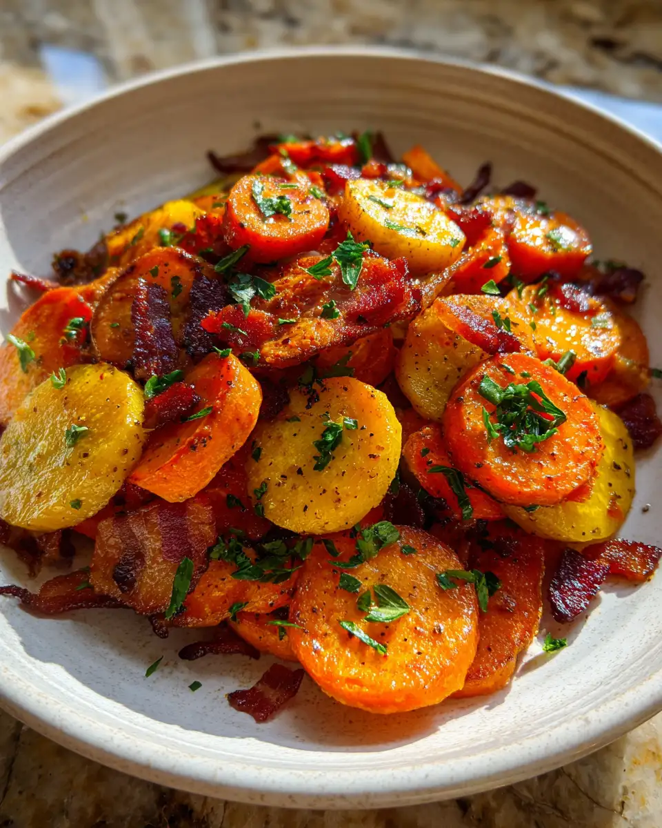 Final dish - Sweet and Savory Maple Bacon Carrots Your New Favorite Side