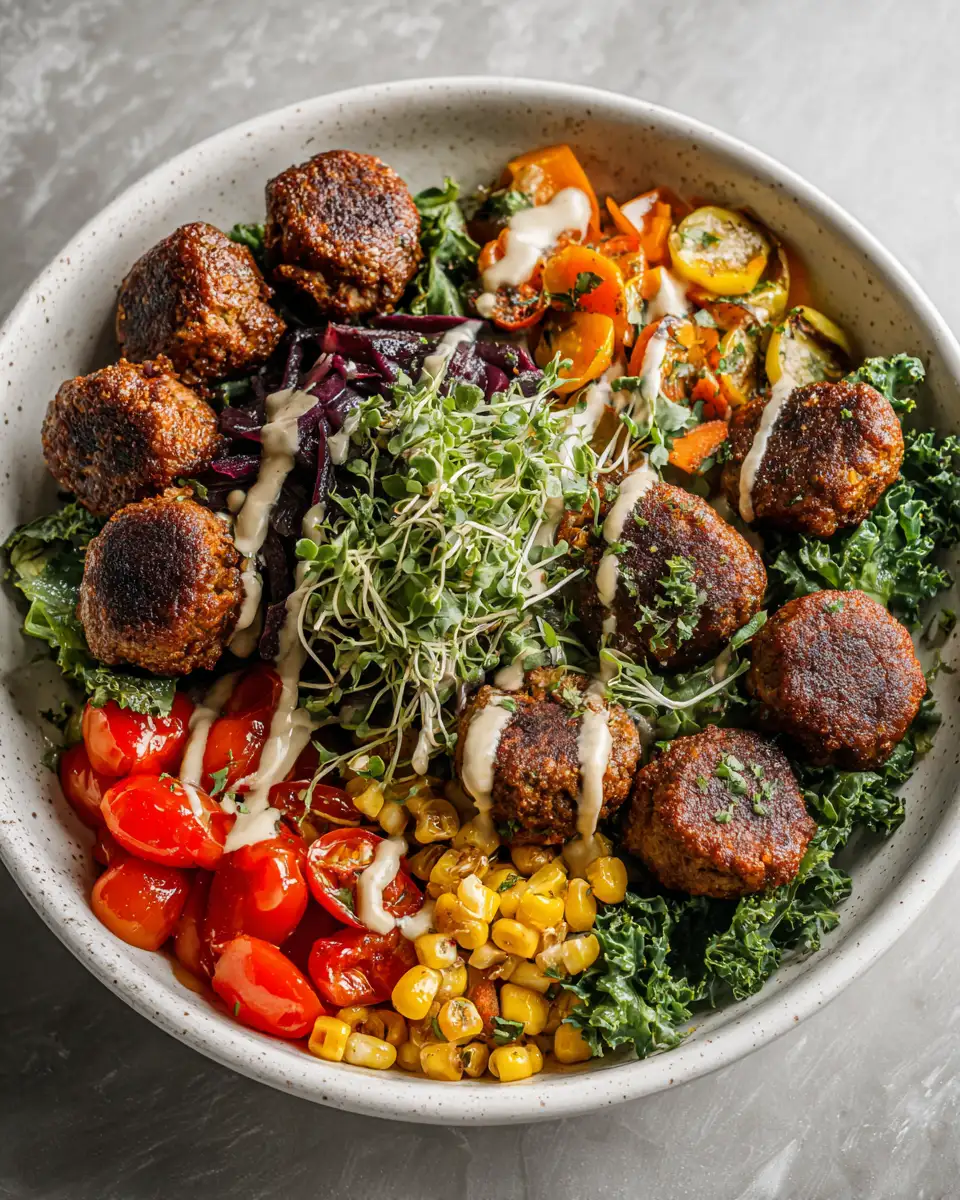 Ingredients for Deliciously Nutritious Meatball and Veggie Bowl Recipe to Satisfy Your Cravings