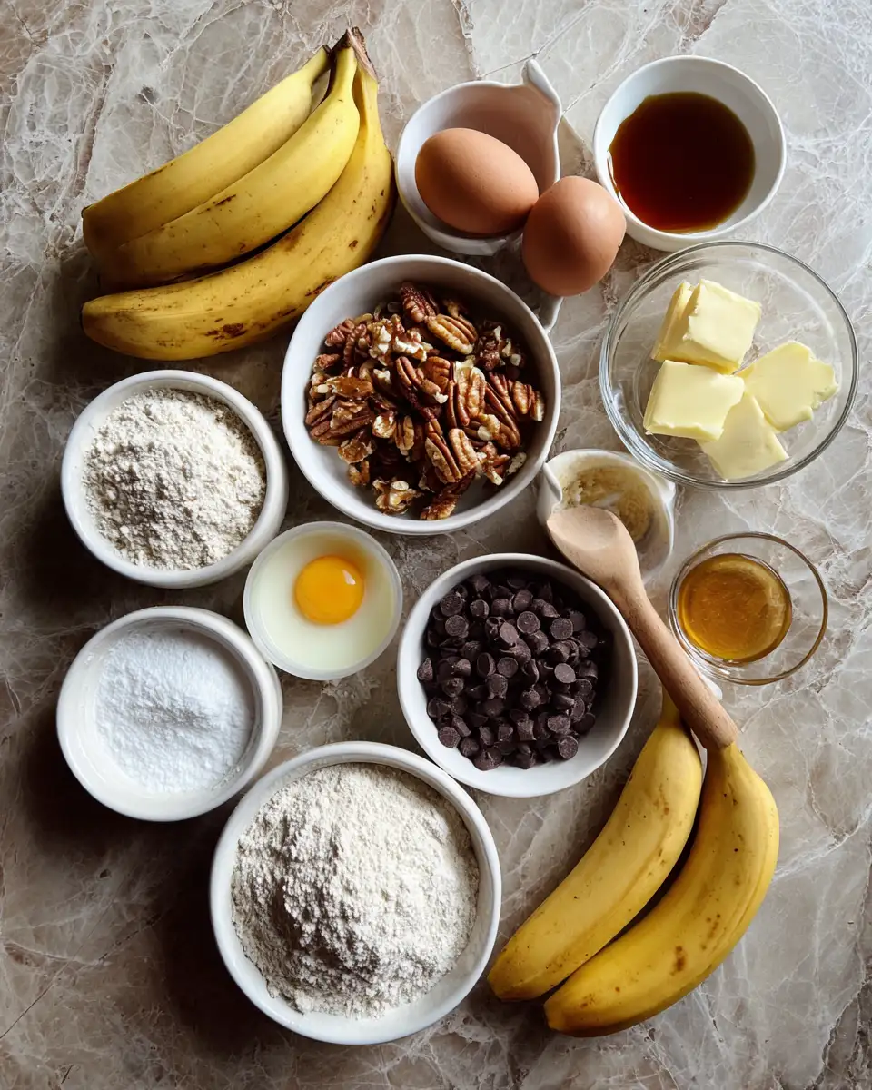 Ingredients for Irresistibly Moist Maple Banana Bread That Melts in Your Mouth