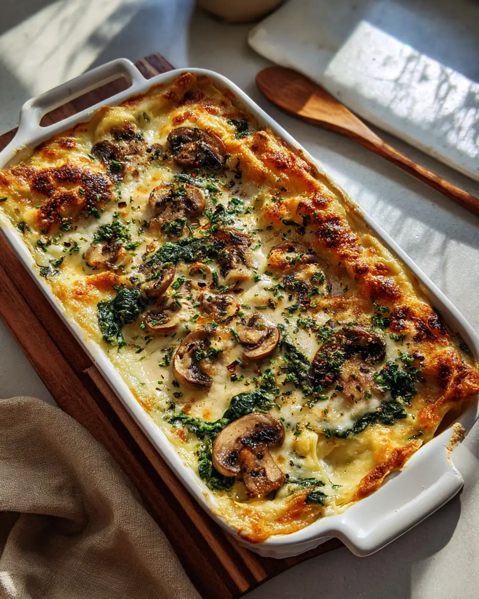 Final dish - Creamy Mushroom and Spinach Lasagna Recipe Your New Favorite Comfort Food