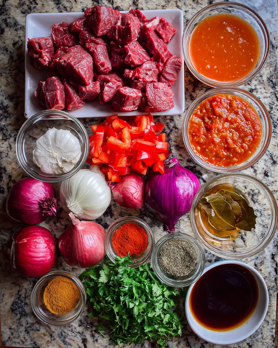 Ingredients for Discover the Rich Flavors of Authentic Nigerian Beef Stew