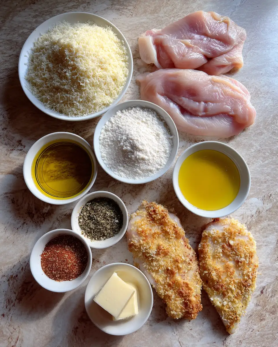 Ingredients for Crispy Parmesan Crusted Chicken Secrets to Perfectly Golden Bites