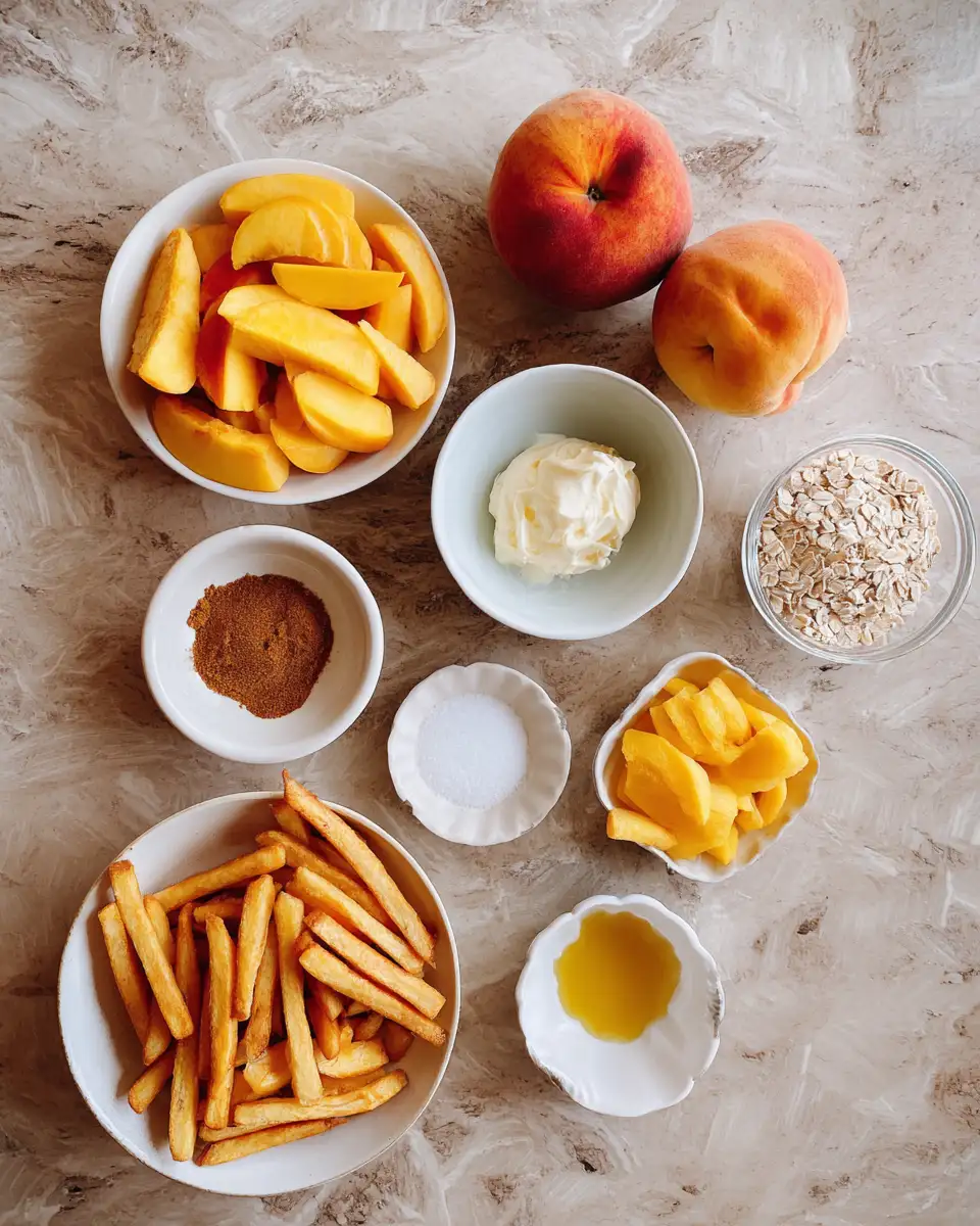 Ingredients for Irresistible Peach Cobbler Dessert Fries: A Sweet Twist on a Classic Treat