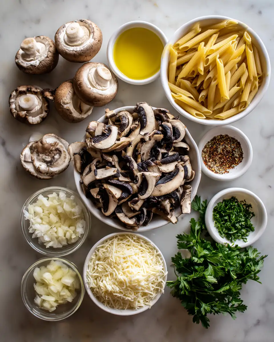 Ingredients for Deliciously Earthy Portobello Mushroom Pasta Recipe to Satisfy Your Cravings