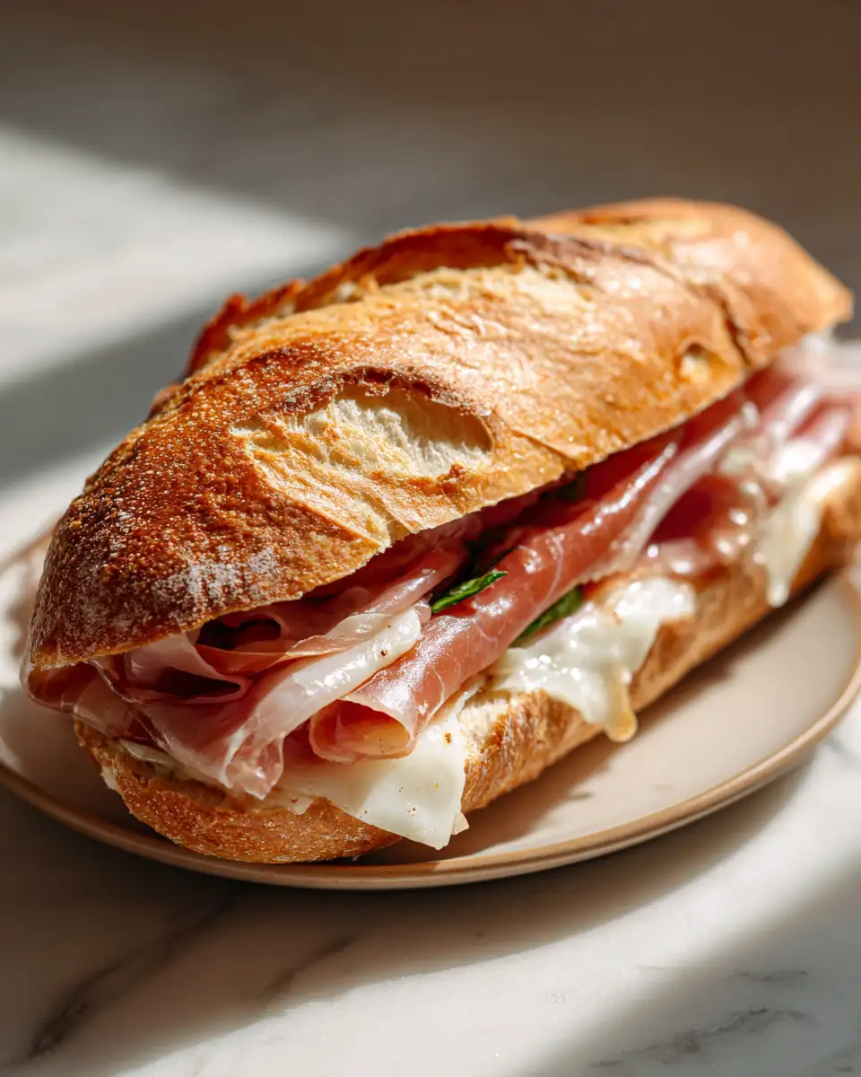 Irresistible Prosciutto and Honey Brie Baguette Sandwich Delight - Featured Image