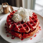 Swirl into Sweetness: Irresistible Red Velvet Marble Waffles - Featured Image