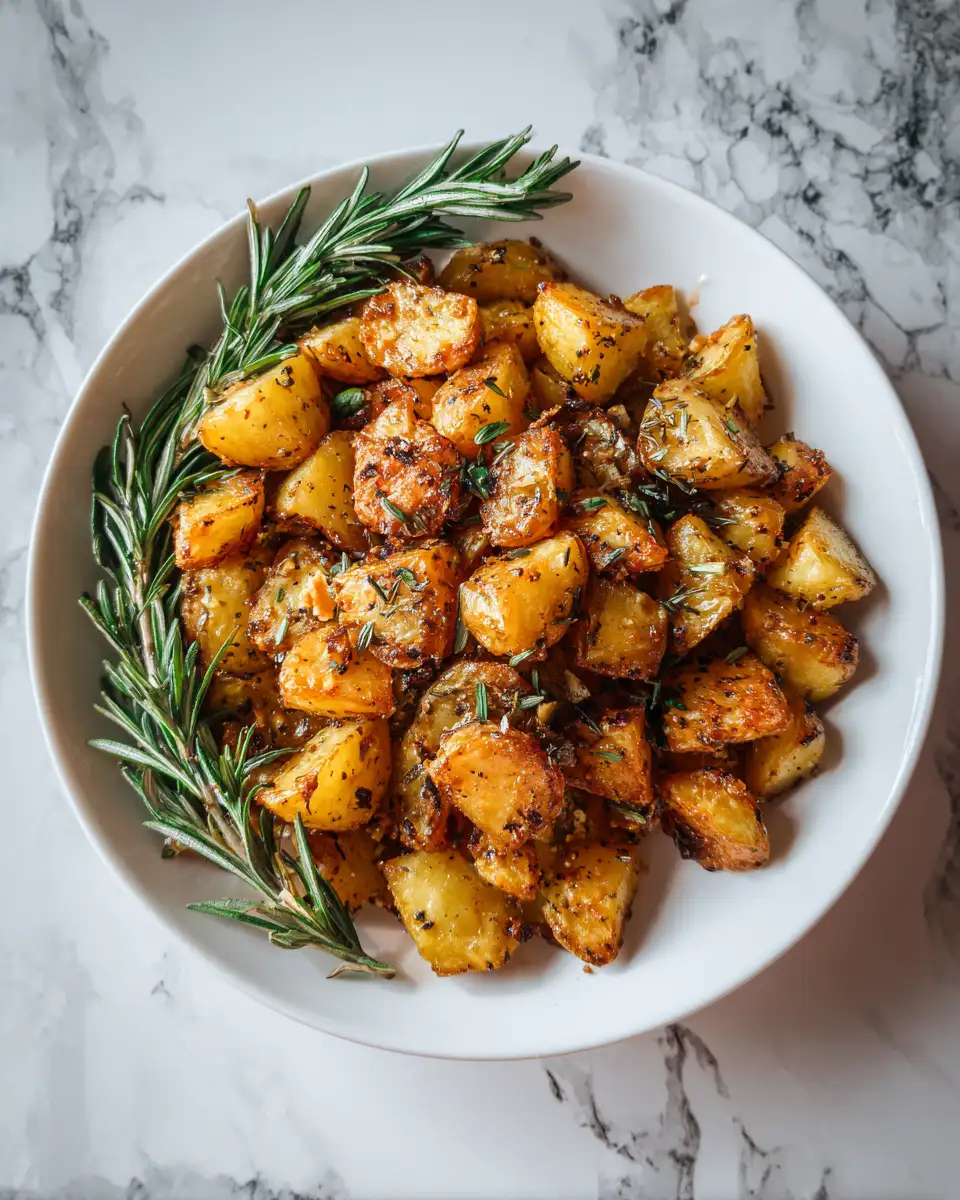 Final dish - Perfectly Crispy Rosemary Garlic Potatoes Your New Favorite Side
