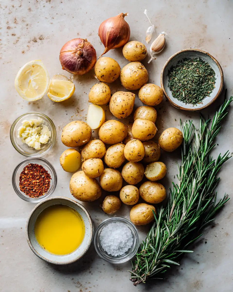 Ingredients for Perfectly Crispy Rosemary Garlic Potatoes Your New Favorite Side