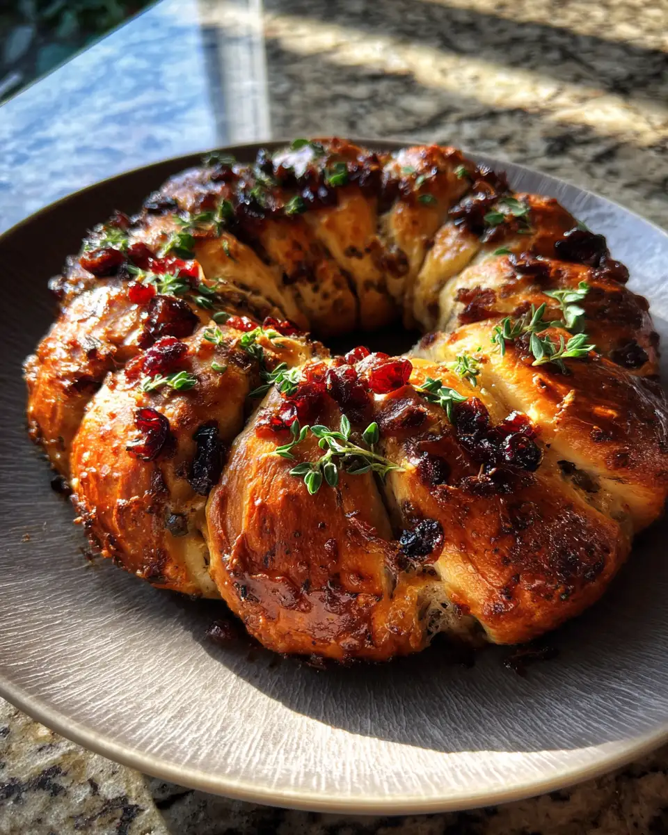 Final dish - Delight Your Taste Buds with a Savory Turkey and Cranberry Crescent Ring