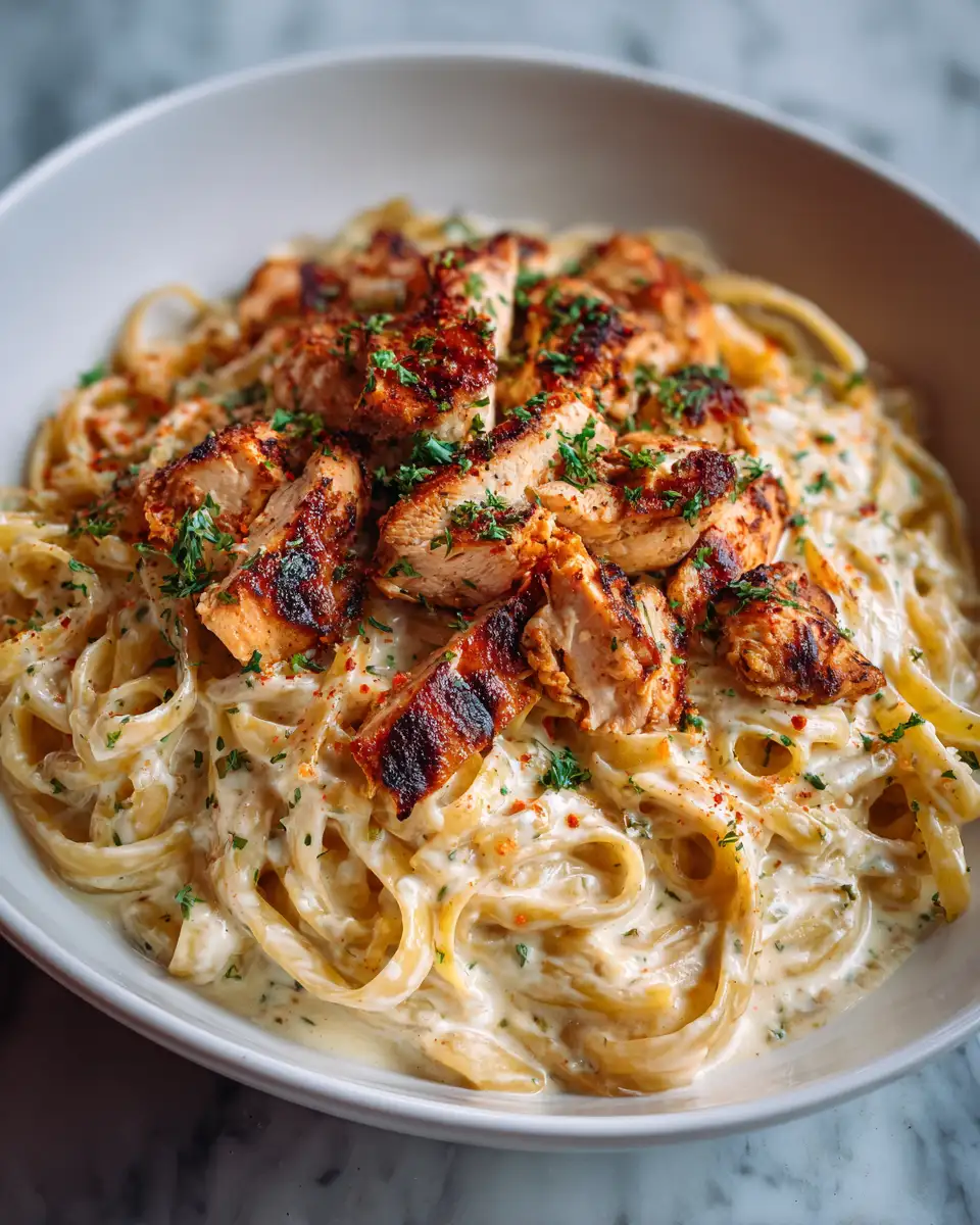Final dish - Creamy Cajun Heat Meet Comfort Food Spicy Cajun Chicken Alfredo