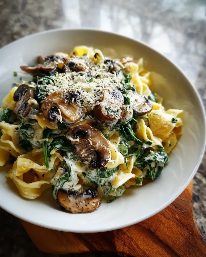 Creamy Spinach Mushroom Pasta Recipe for a Deliciously Healthy Dinner - Featured Image