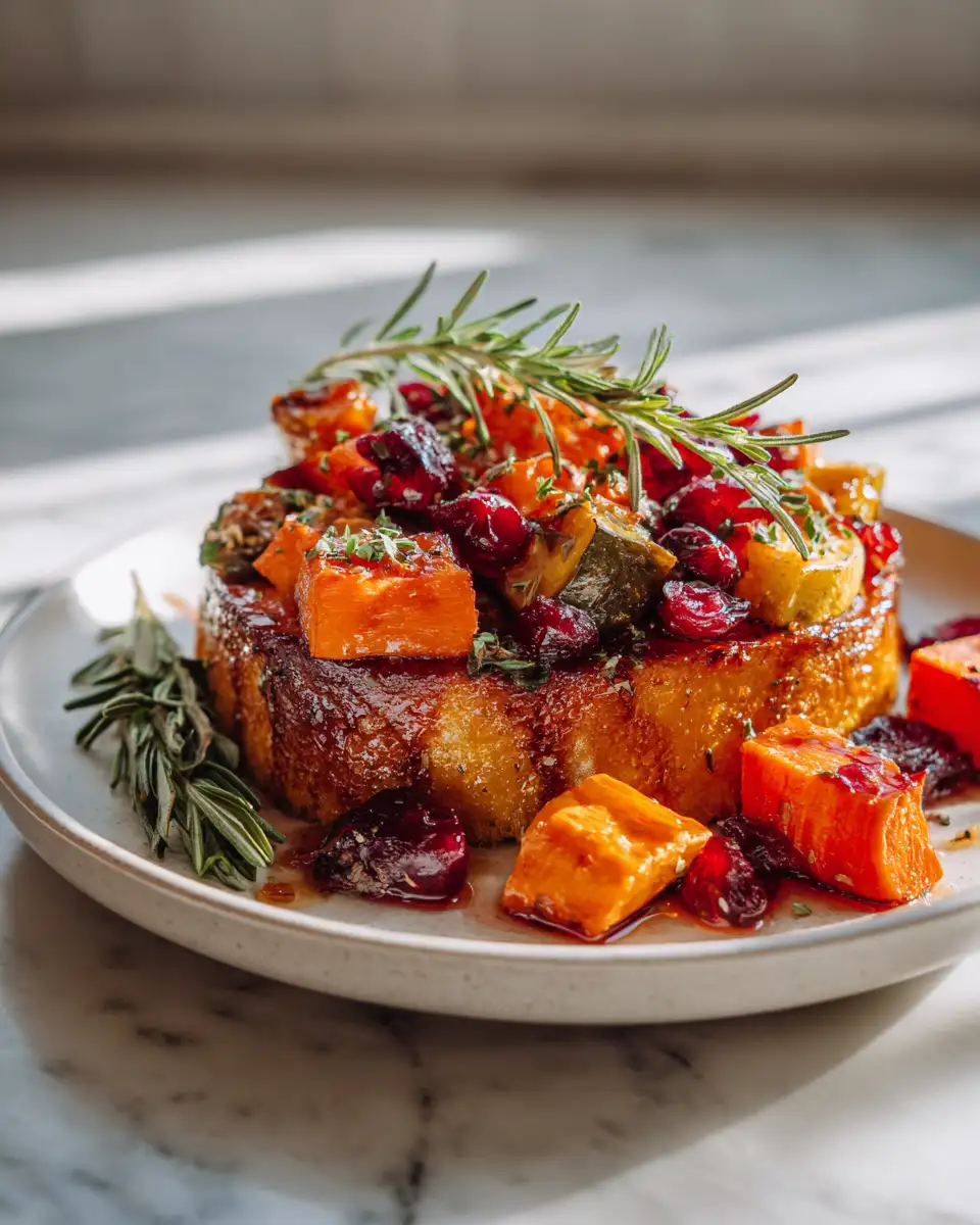 Delicious Squash and Carrot Bake with a Sweet Cranberry Honey Drizzle - Featured Image