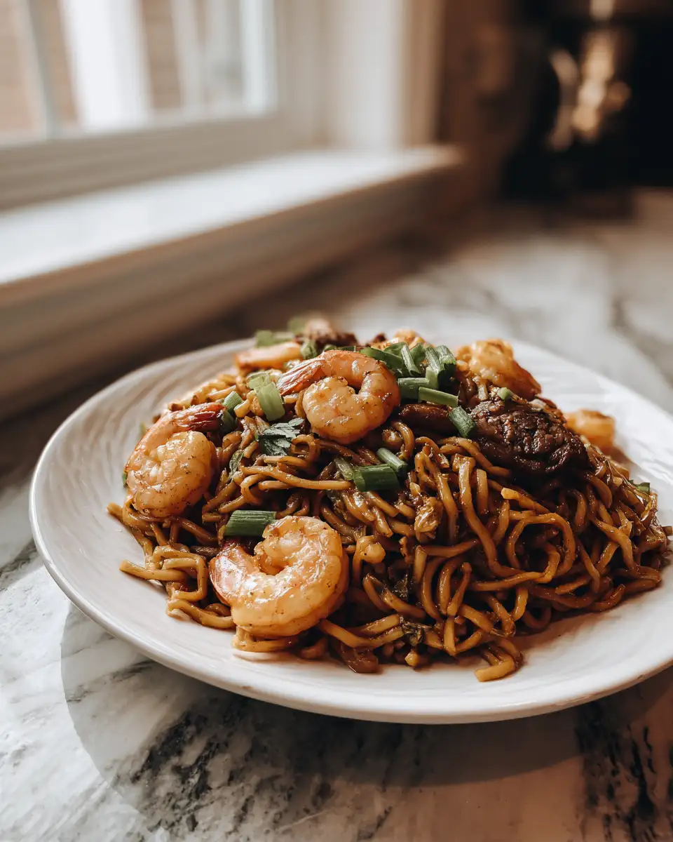 Satisfy Your Cravings with Delicious Steak and Shrimp Stir-Fried Noodles - Featured Image