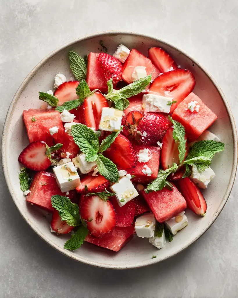 Refreshing Strawberry Watermelon Salad with Honey Perfect for Summer - Featured Image