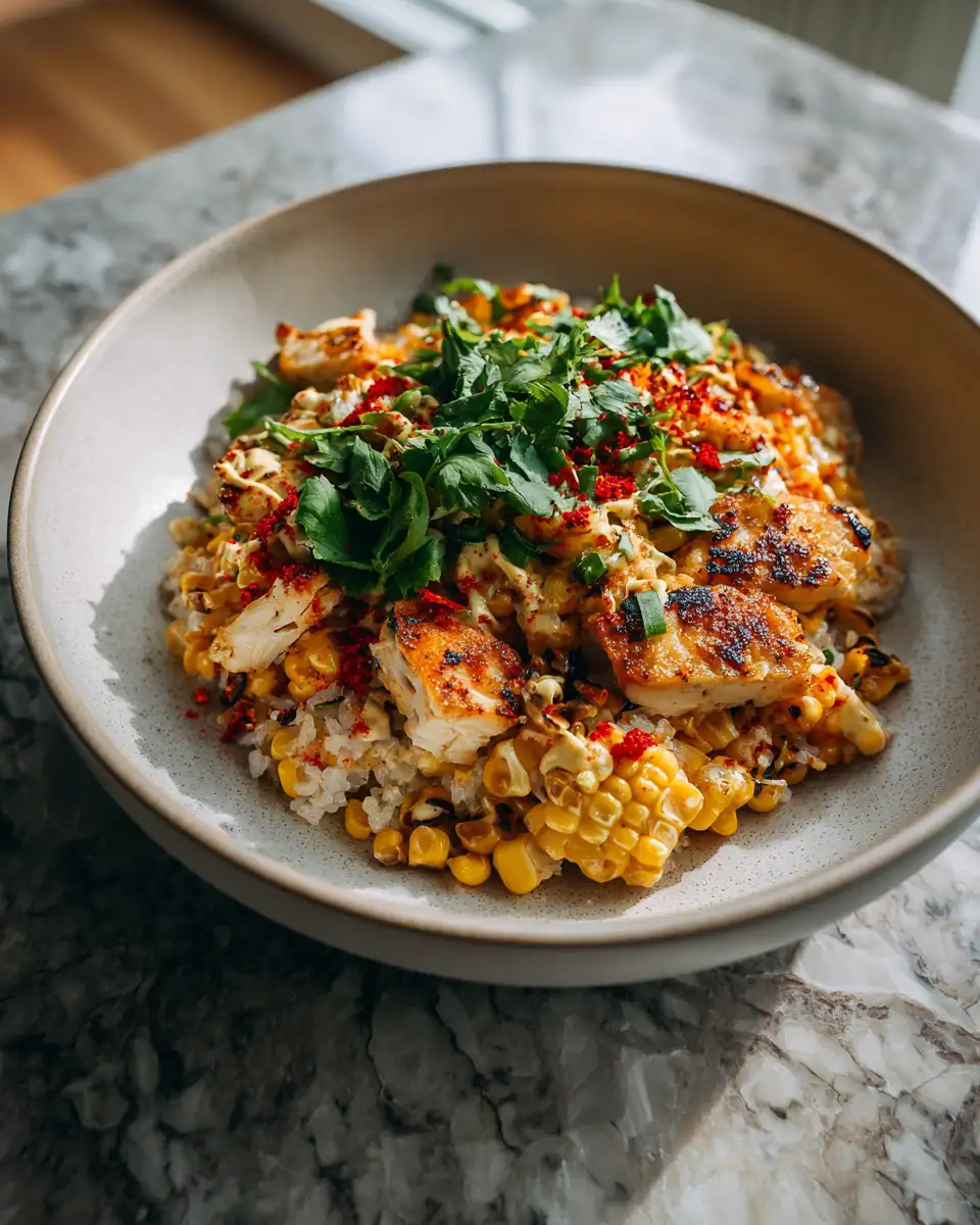 Final dish - Ultimate Street Corn Chicken Rice Bowl Recipe to Satisfy Your Cravings