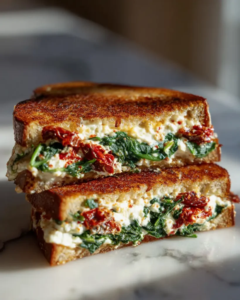 Irresistible Sun-Dried Tomato Spinach Ricotta Grilled Cheese Recipe - Featured Image