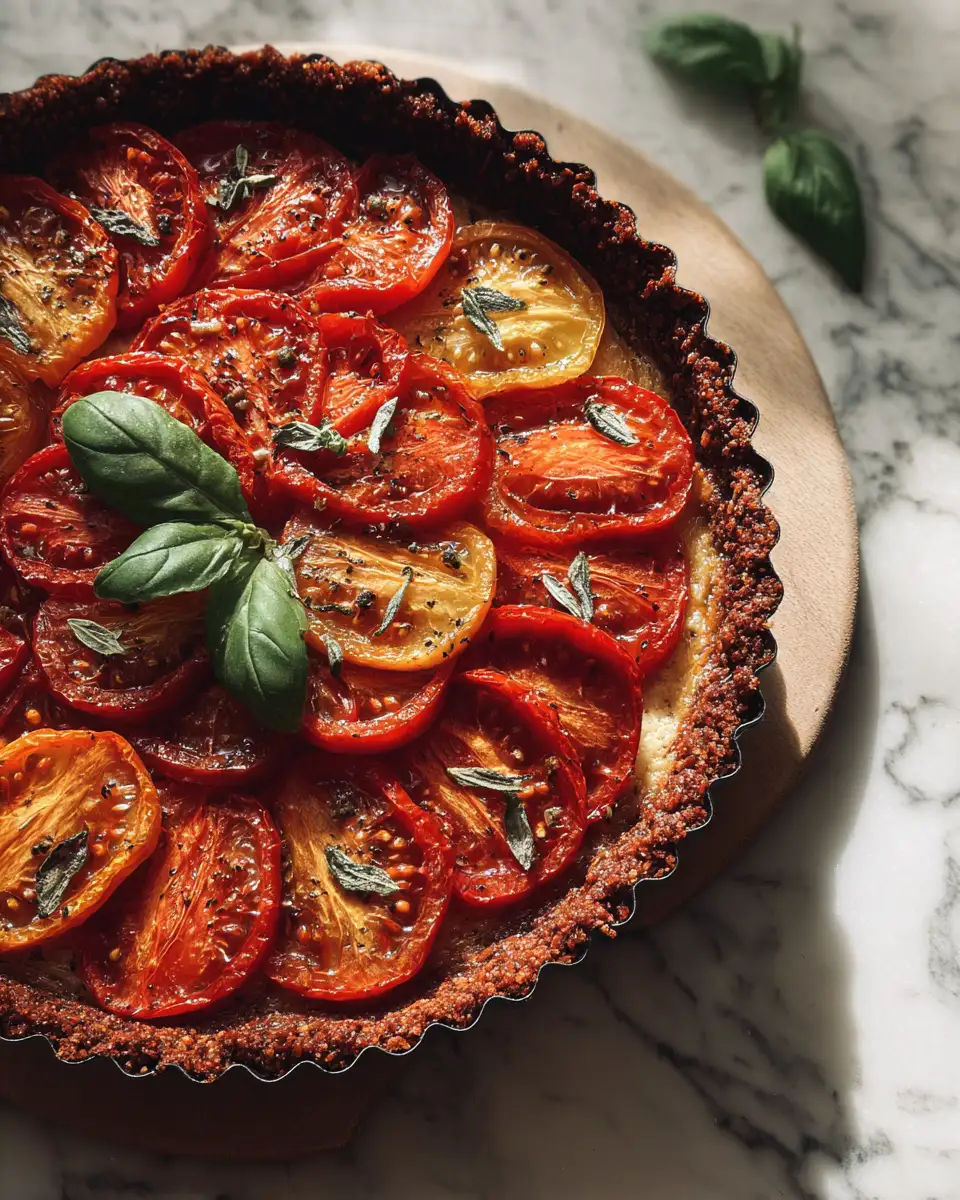 Final dish - Delicious Tomato Tart with a Crispy Brown Rice Crust Perfect for Summer
