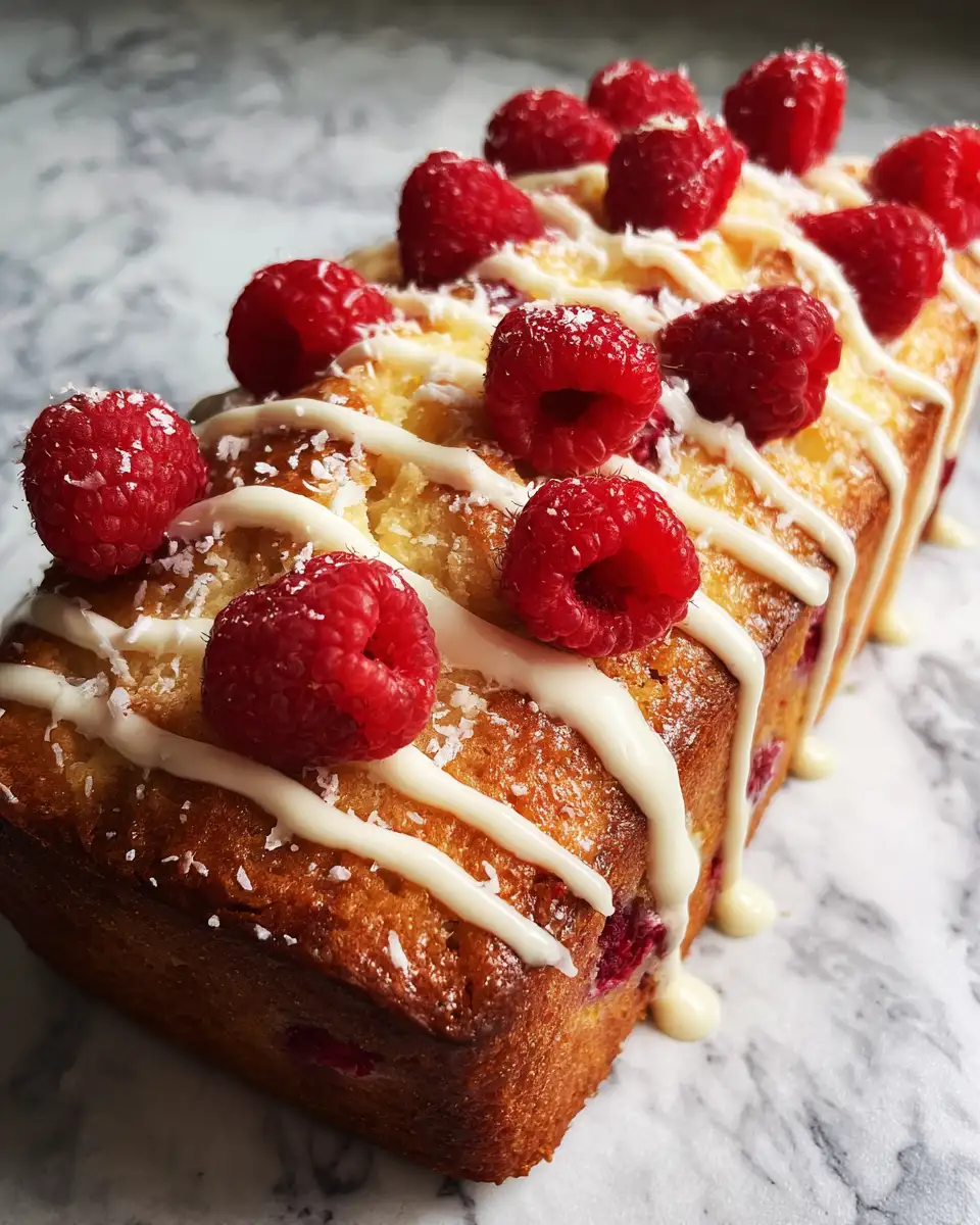 Final dish - Decadent Delight: Indulge in the Irresistible White Chocolate Raspberry Loaf Cake