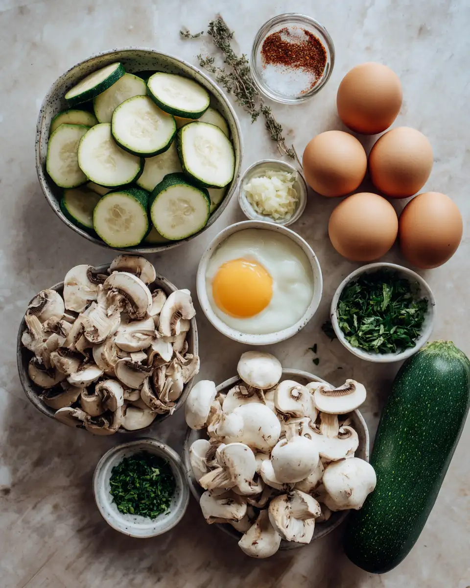 Ingredients for Delicious Zucchini Mushroom Scramble Your New Favorite Breakfast