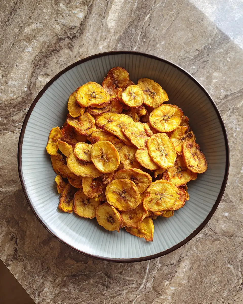 Final dish - Crunchy Delicious Air Fryer Banana Chips Your New Favorite Snack