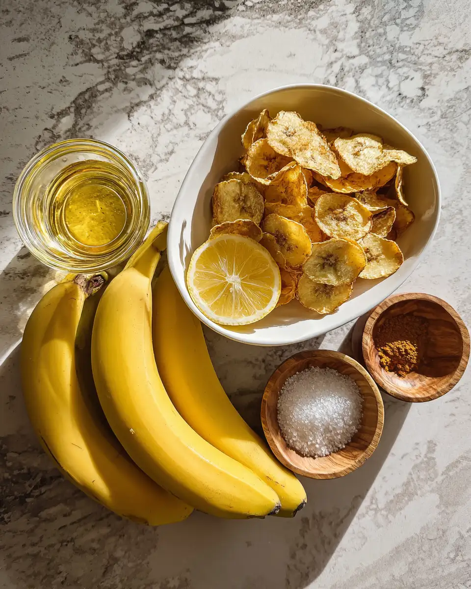 Ingredients for Crunchy Delicious Air Fryer Banana Chips Your New Favorite Snack