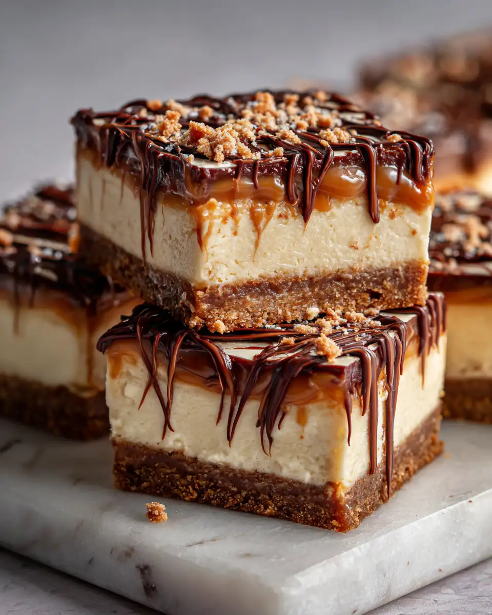 Final dish - Irresistible Biscoff Caramel Cheesecake Bars to Satisfy Your Sweet Tooth