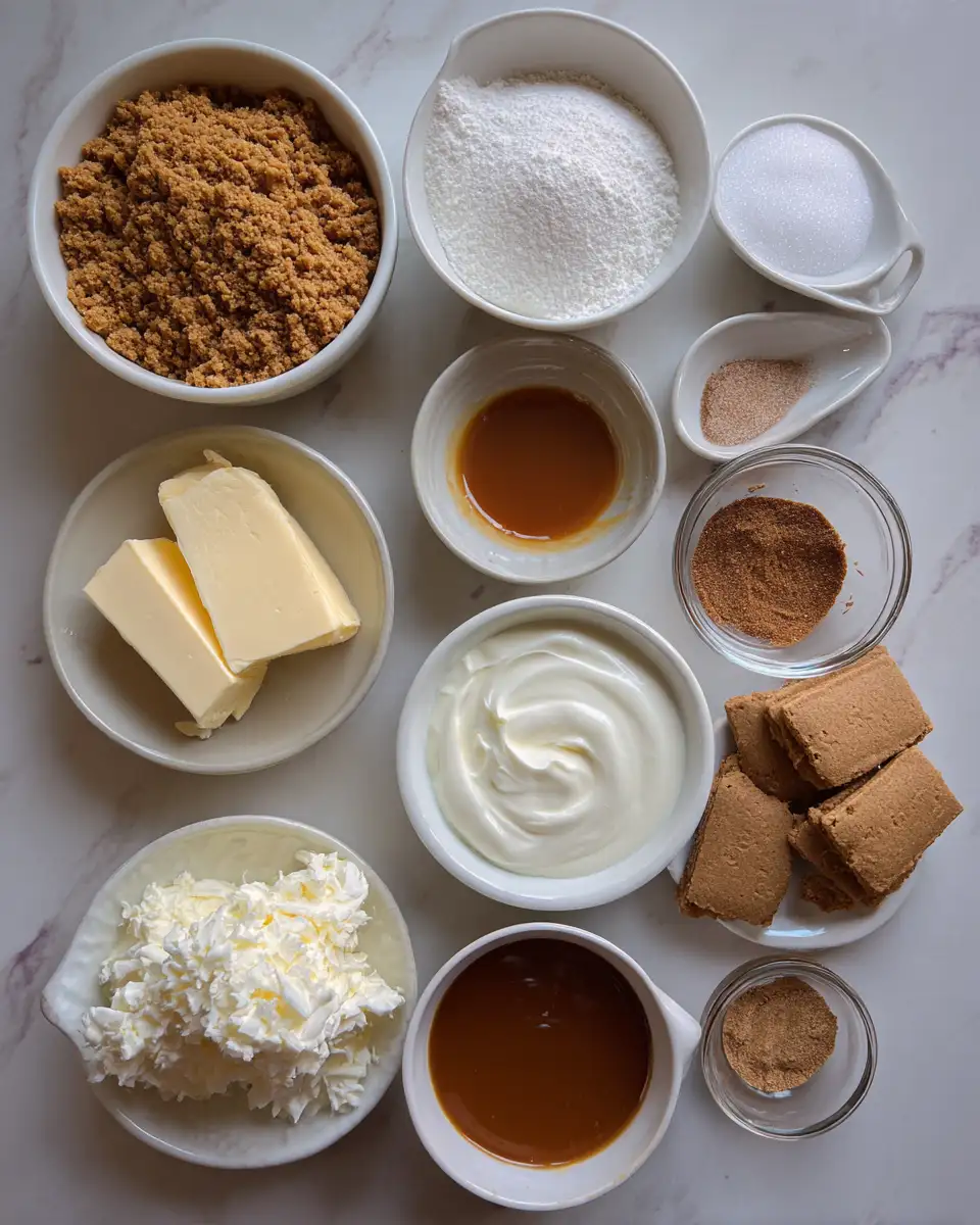 Ingredients for Irresistible Biscoff Caramel Cheesecake Bars to Satisfy Your Sweet Tooth