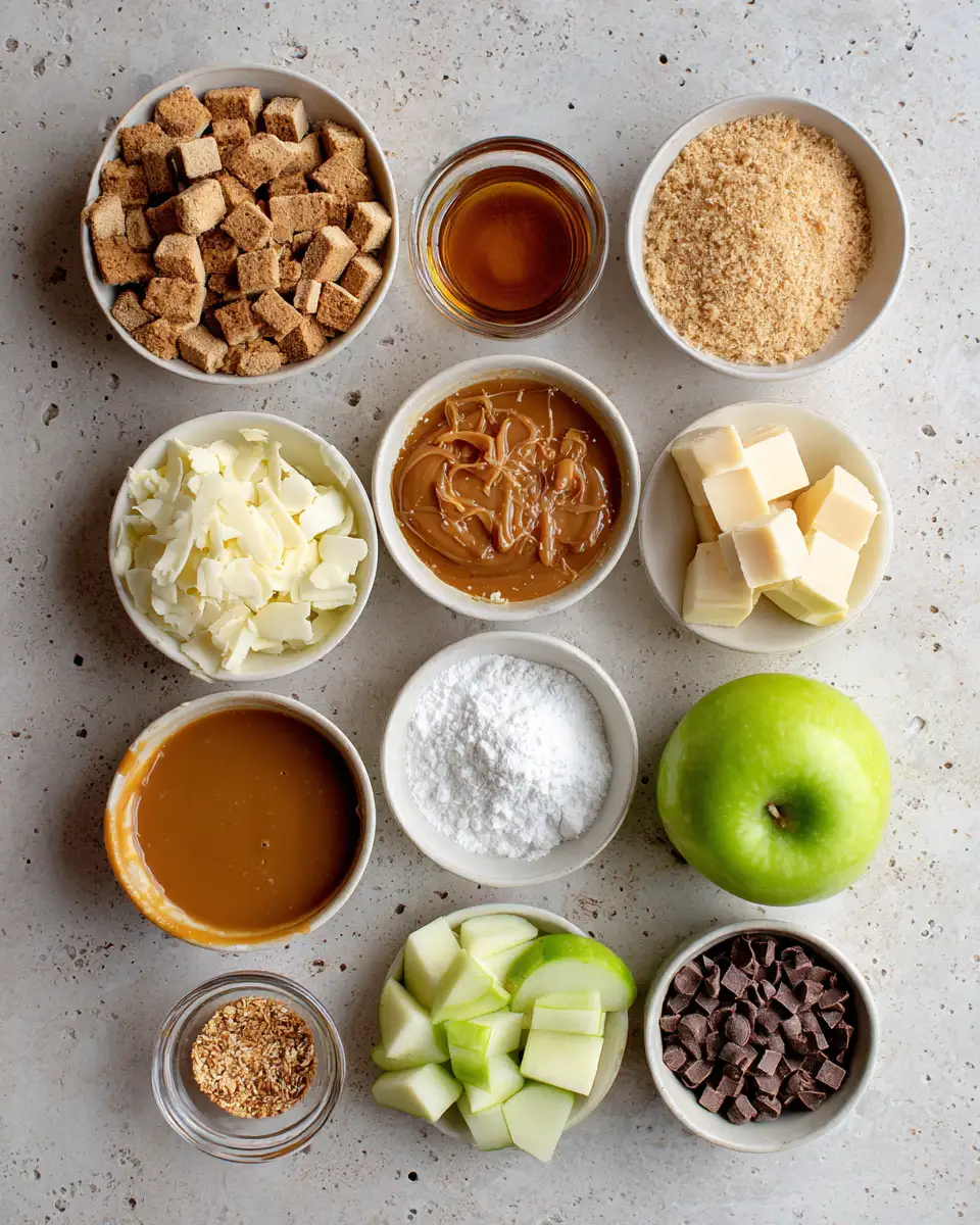 Ingredients for Irresistible Caramel Apple Chocolate Cheesecake Bites That Will Sweeten Your Day