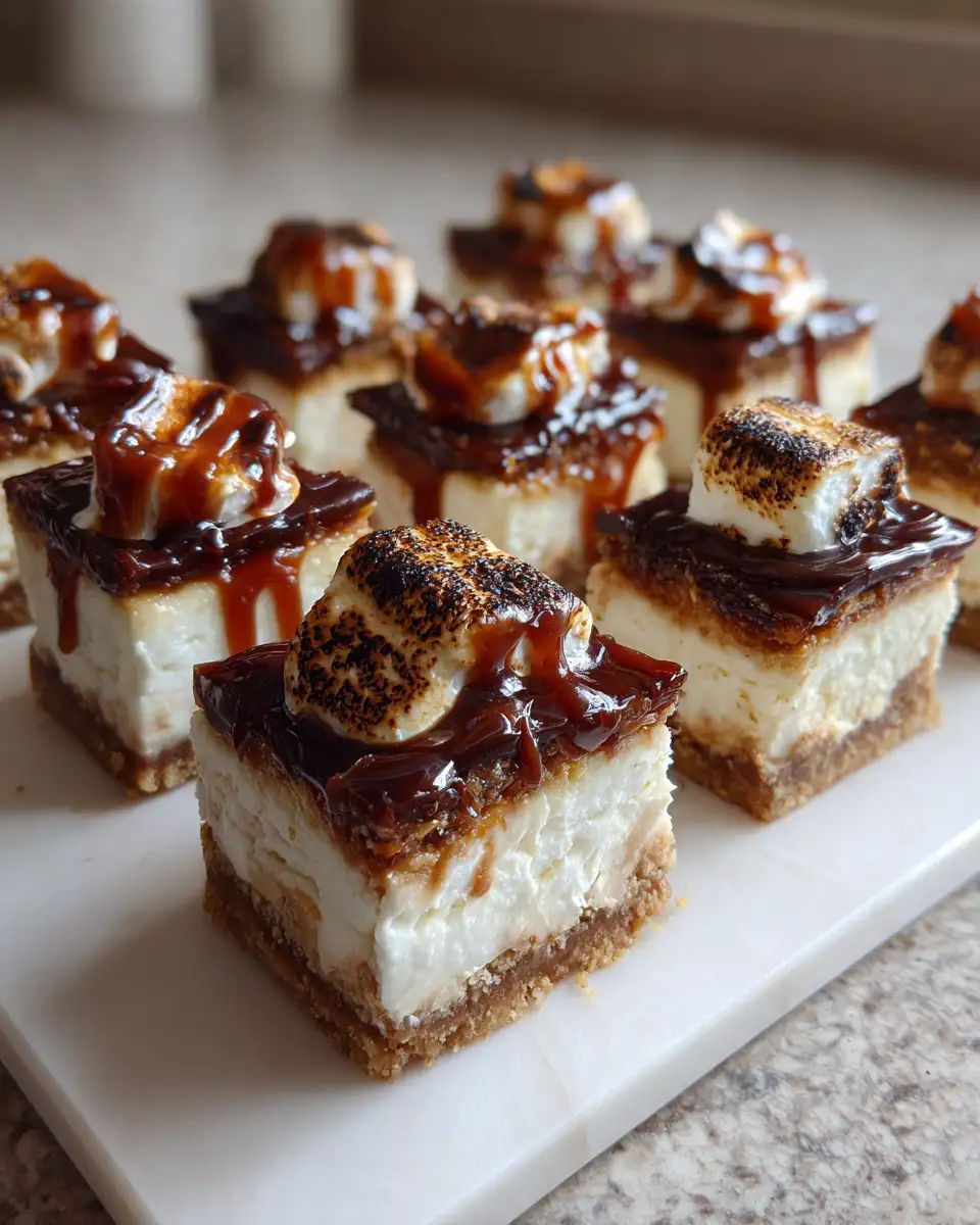 Final dish - Irresistible Caramel S'mores Cheesecake Bites That Will Melt Your Heart