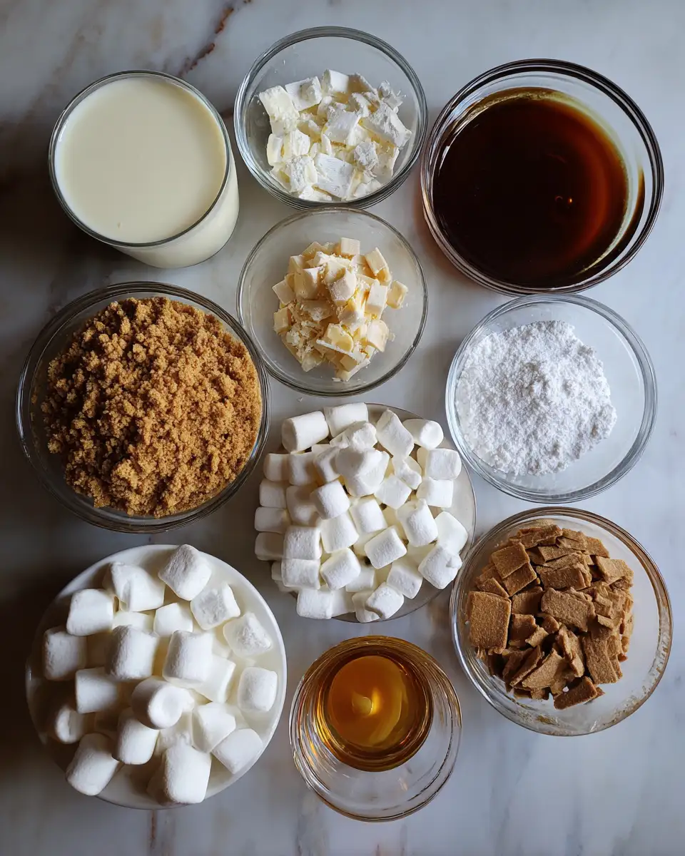 Ingredients for Irresistible Caramel S'mores Cheesecake Bites That Will Melt Your Heart