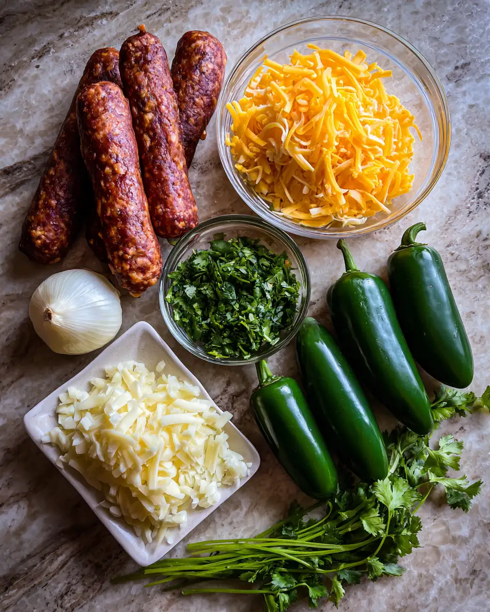 Ingredients for Spicy Delight: Cheese and Chorizo Stuffed Jalapeños Recipe