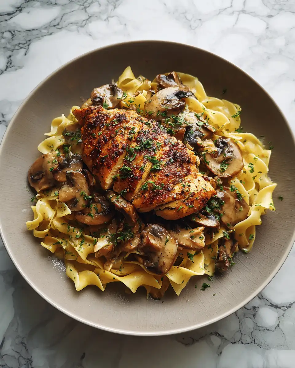 Final dish - Creamy Chicken and Buttered Noodles the Ultimate Comfort Food