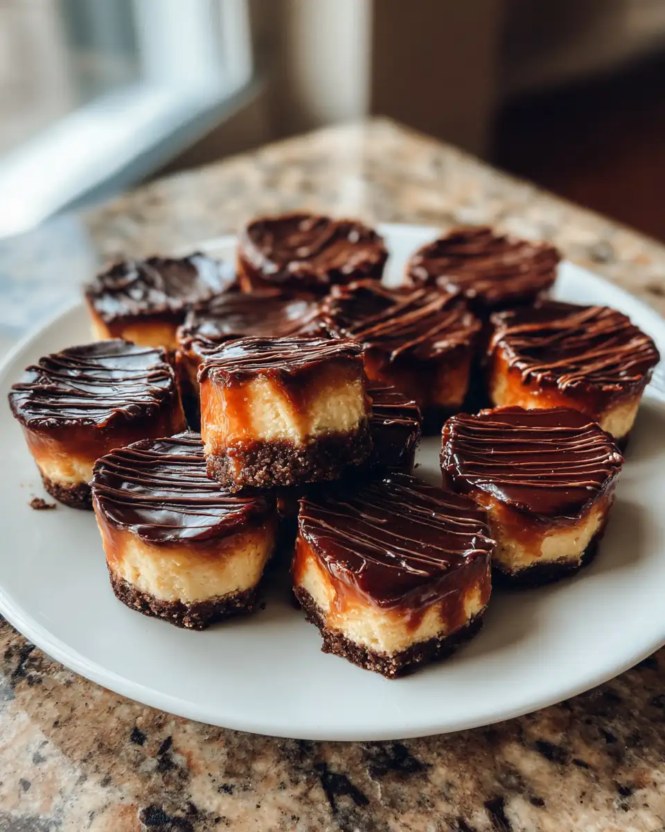 Final dish - Irresistible Chocolate Covered Caramel Cheesecake Bites That Will Sweeten Your Day
