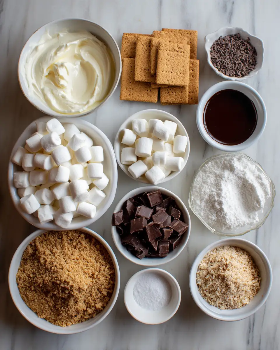 Ingredients for Irresistible Chocolate S'mores Cheesecake Bites That Will Sweeten Your Day