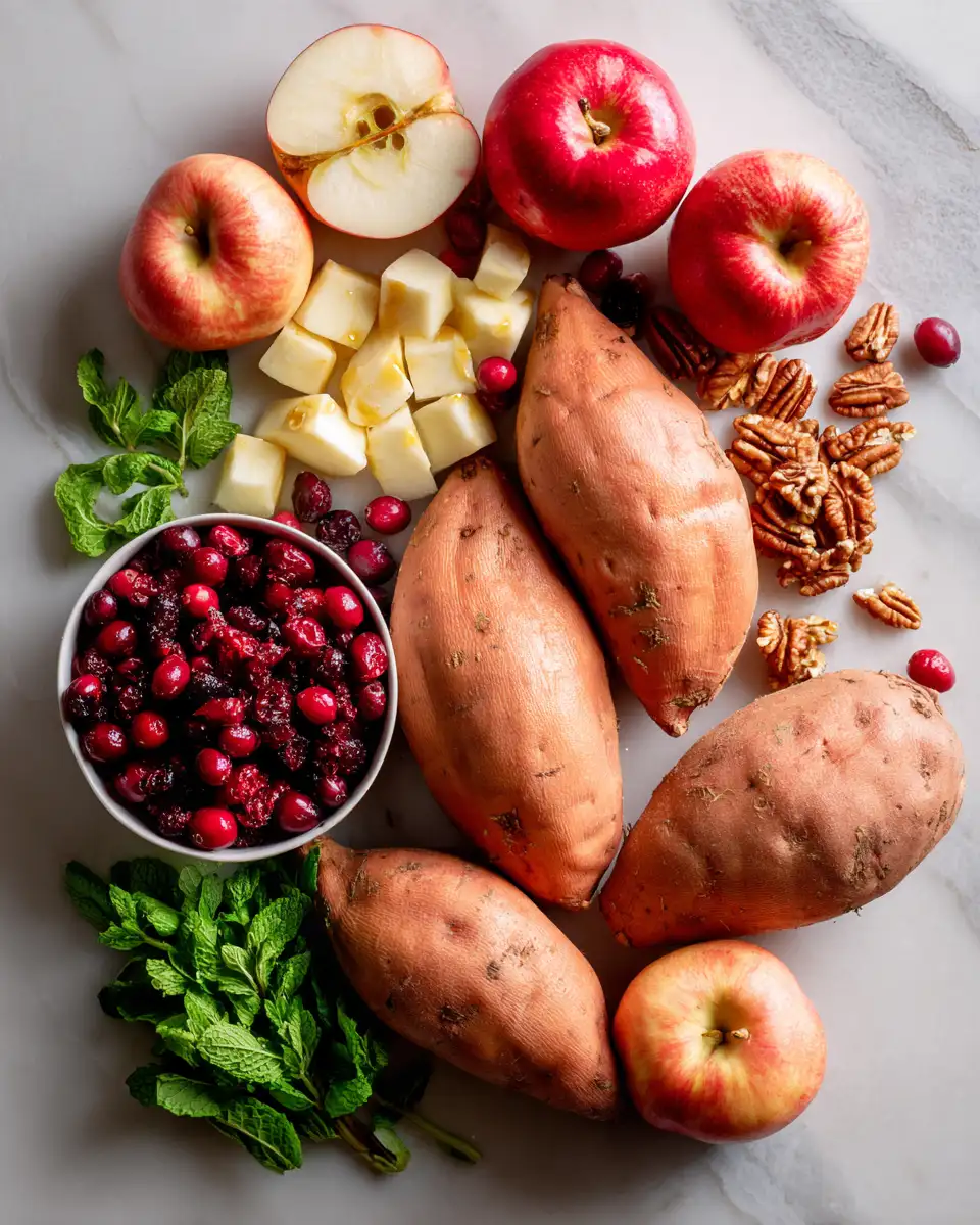 Ingredients for Delight Your Taste Buds with Cranberry Apple Twice-Baked Sweet Potatoes