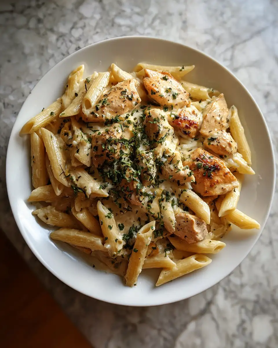Final dish - Irresistible Creamy Garlic Chicken Penne Recipe to Satisfy Your Cravings