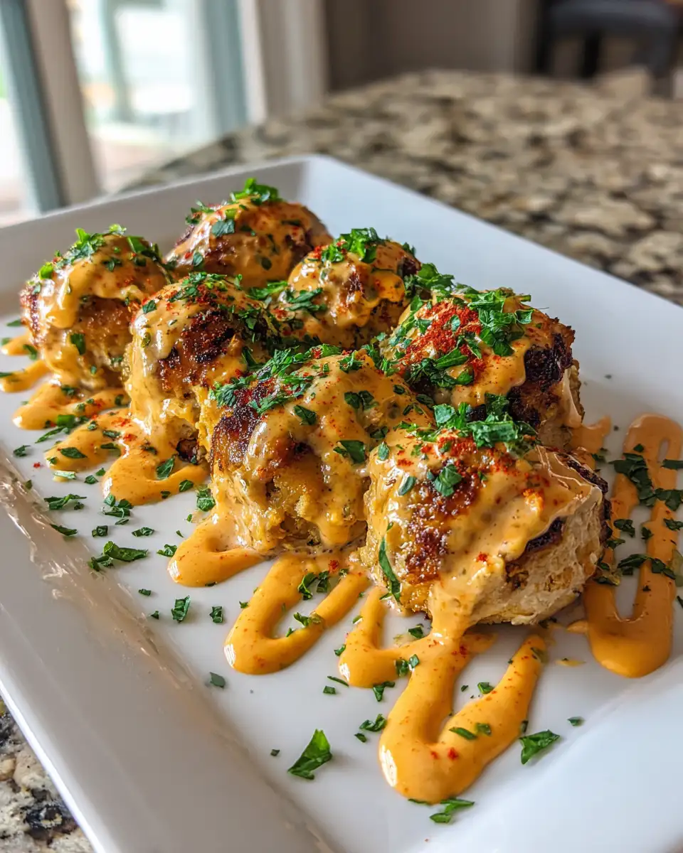 Final dish - Irresistible Creamy Jalapeño Popper Chicken Bombs with Cheddar Drizzle