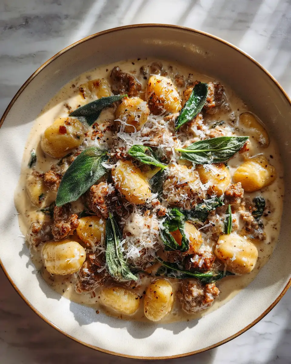 Deliciously Dreamy Creamy Tuscan Sausage Gnocchi Recipe - Featured Image