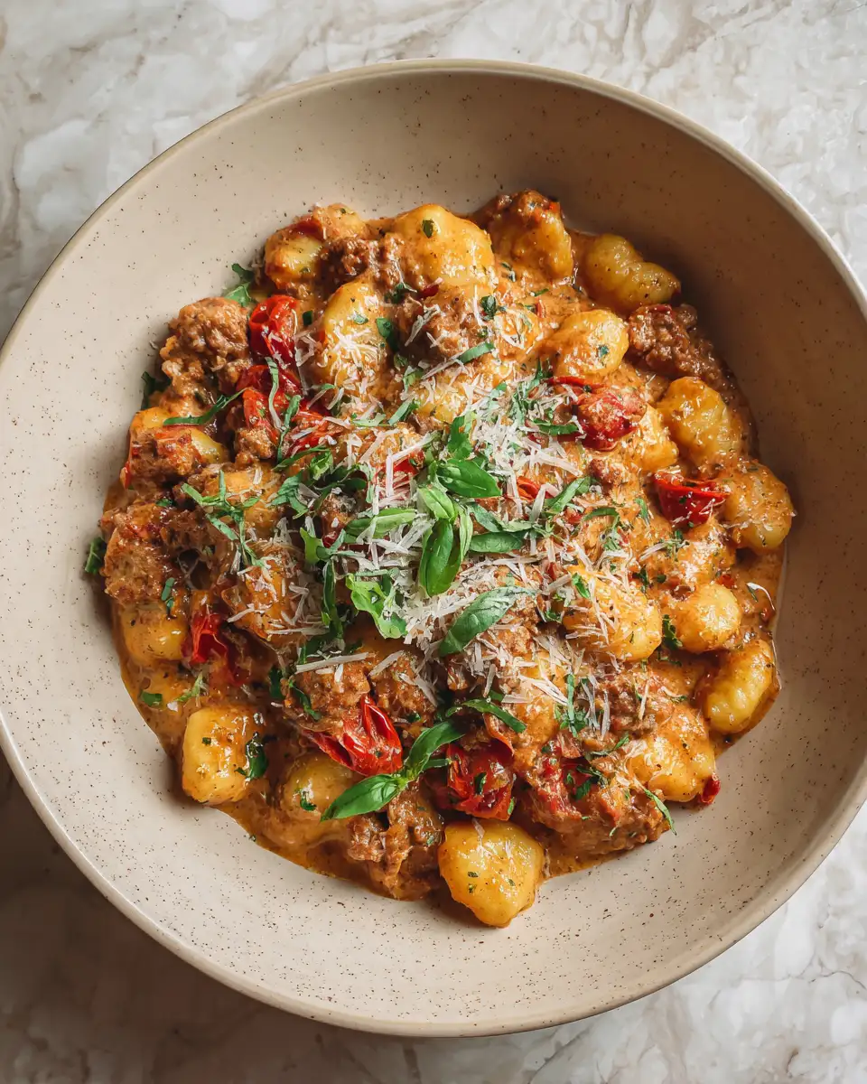 Final dish - Deliciously Dreamy Creamy Tuscan Sausage Gnocchi Recipe