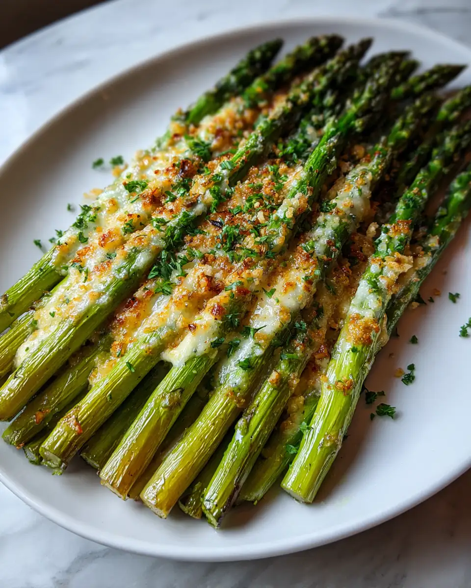 Final dish - Deliciously Simple Cheesy Garlic Roasted Asparagus Recipe to Elevate Your Veggie Game