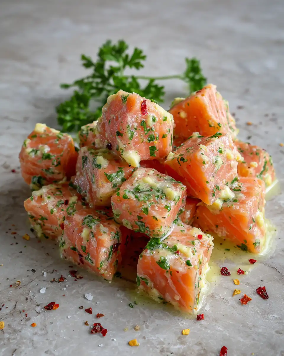 Ingredients for Irresistible Garlic Butter Salmon Bites That Will Melt in Your Mouth