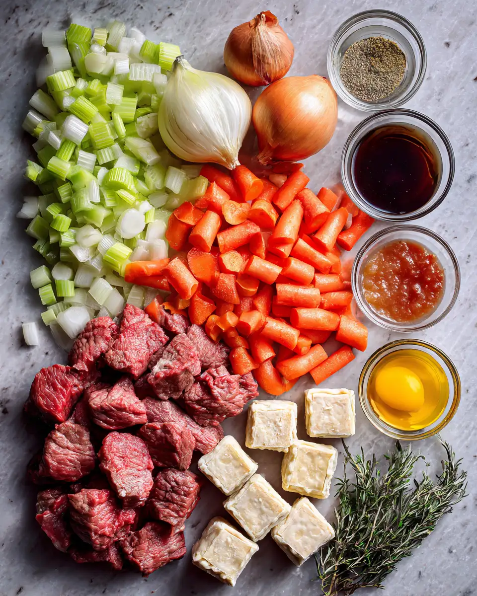 Ingredients for Indulge in the Ultimate Gordon Ramsay Steak Pie Recipe